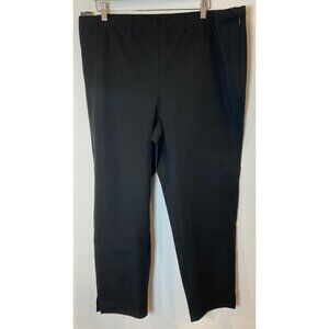 NWT Eileen Fisher Slim Ankle Pants Elastic Waist Side Zipper Black Size 1X New